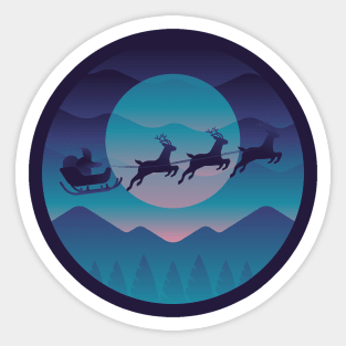 Santa flying his sleigh Sticker